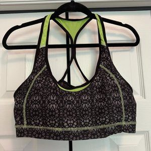 Black & Green Sports Bra